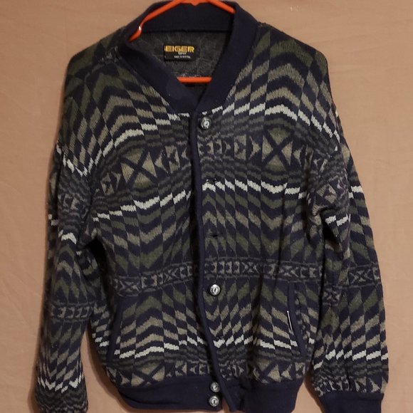 Authentic Geiger Sweater/Jacket, Blue, Tan, White & olive, 50 - Picture 5 of 12